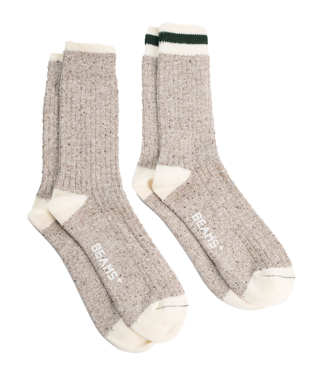 Beams Plus Rag sock - Oatmeal/Green – Copperfield