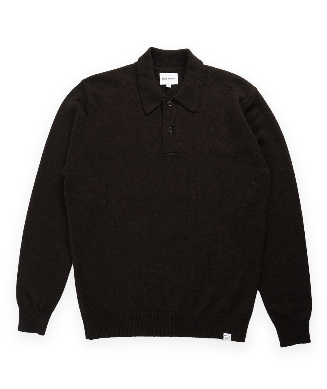 Norse Projects Marco Merino Lambswool Polo - Truffle – Copperfield