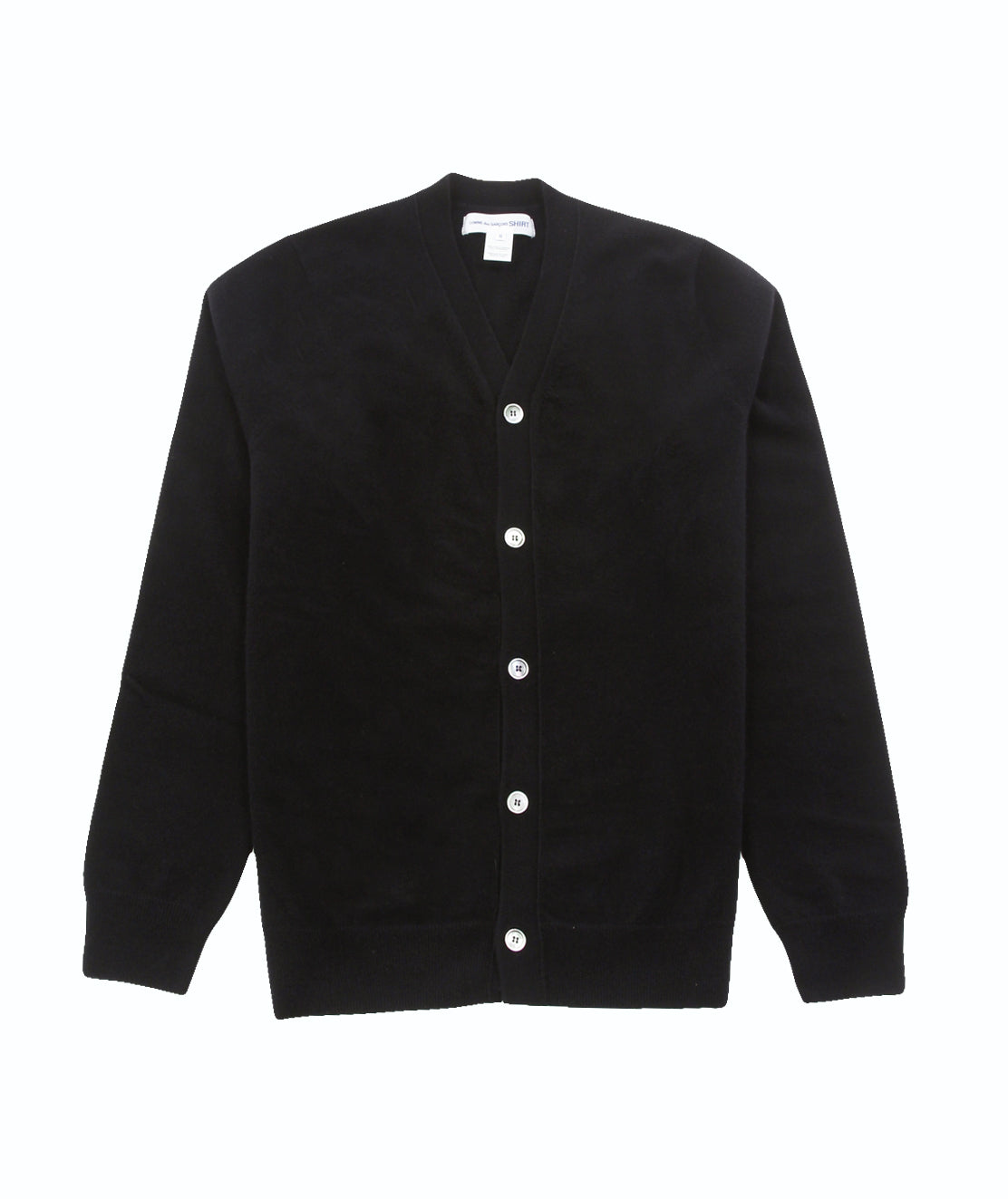 CDG Shirt Knitted V Neck Cardigan Black | Shop at Copperfield